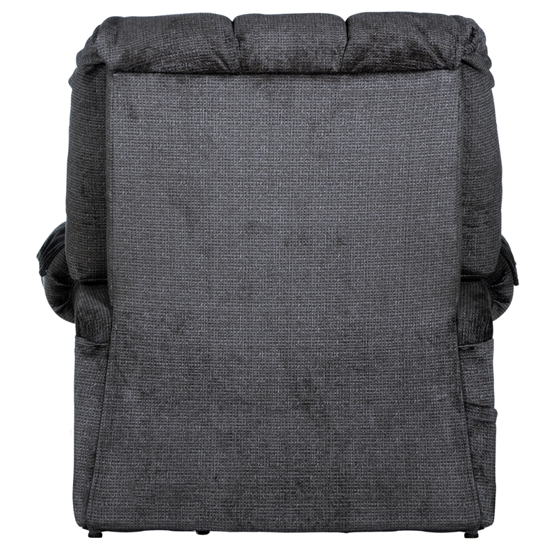 Bowery Hill Power Lift Assist Lay Flat Recliner in Blue Polyester Fabric