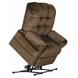 Bowery Hill Power Lift Assist Lay Flat Recliner in Brown Polyester Fabric