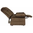 Bowery Hill Power Lift Assist Lay Flat Recliner in Brown Polyester Fabric