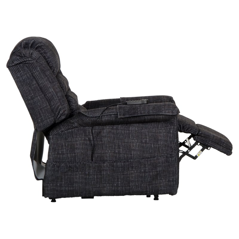 Bowery Hill Power Lift Assist Recliner in Blue Polyester Fabric