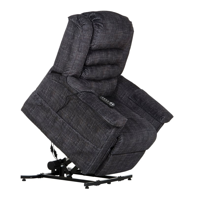 Bowery Hill Power Lift Assist Recliner in Blue Polyester Fabric