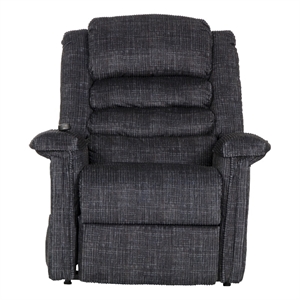 Bowery Hill Power Lift Assist Recliner in Blue Polyester Fabric