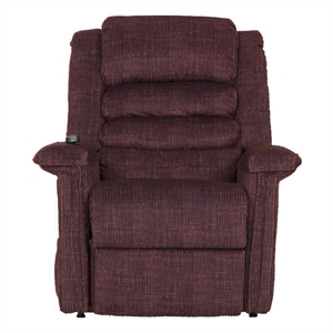 Bowery Hill Power Lift Assist Recliner in Red Polyester Fabric