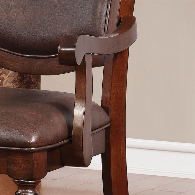 Bowery Hill Traditional Wood Dining Arm Chair in Brown Cherry (Set of 2)