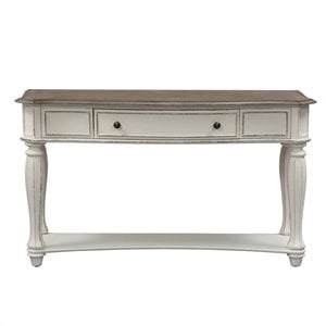 Bowery Hill Traditional Magnolia Manor White Wood Sofa Table