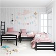 Bowery Hill Transitional Wood Triple Floor Bunk Bed in Black