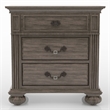 Bowery Hill Traditional Solid Wood 3-Drawer Nightstand in Gray