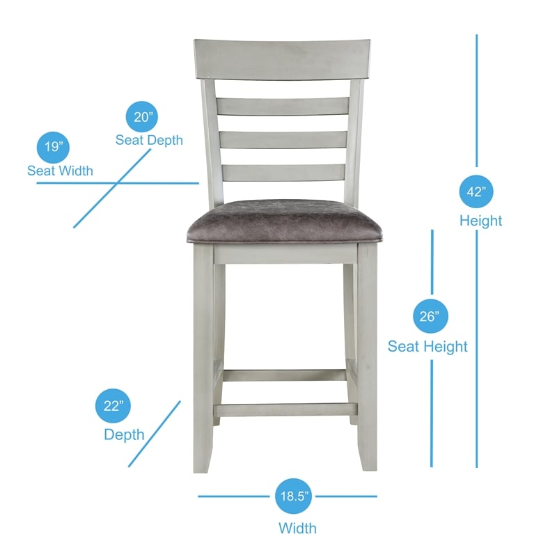 Bowery Hill Stone Gray and Charcoal Wood 7-Piece Dining Set with Server