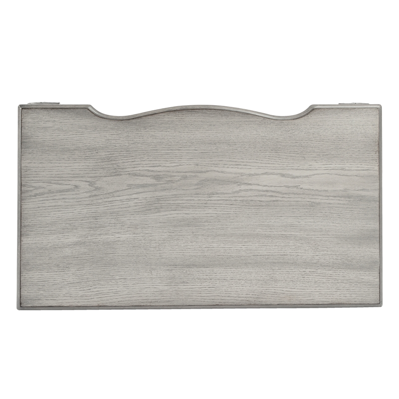 Bowery Hill Traditional Solid Wood Writing Desk in Gray Finish