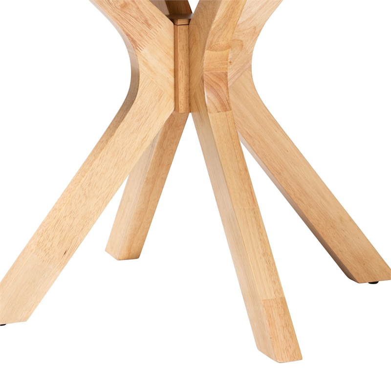 Bowery Hill Round Wood Dining Table with Splayed Legs in Brown