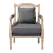 Bowery Hill Modern Gray Fabric Whitewashed Mahogany Wood Armchair