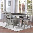 Bowery Hill 5-Piece Dining Set of Extendable Table and 4 Chairs in Stone Gray