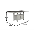 Bowery Hill 5-Piece Dining Set of Extendable Table and 4 Chairs in Stone Gray