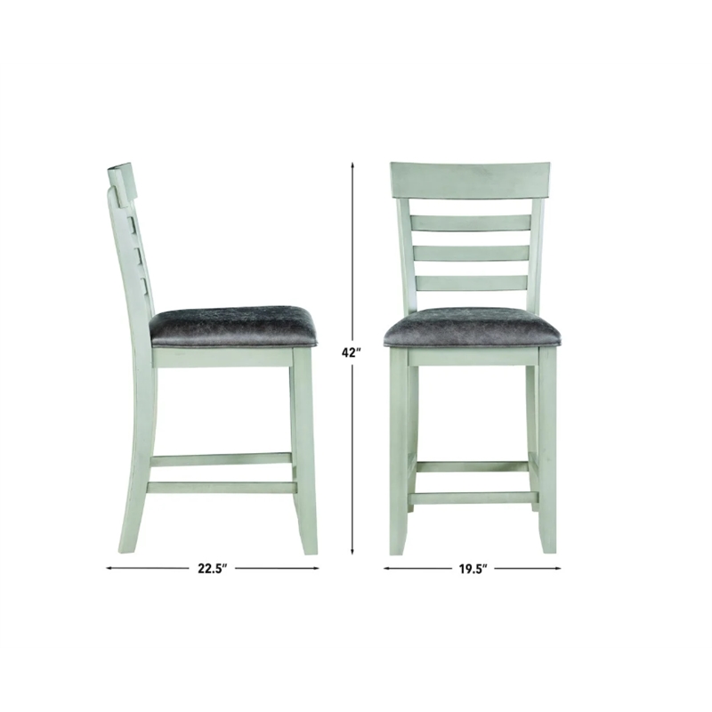 Bowery Hill 5-Piece Dining Set of Extendable Table and 4 Chairs in Stone Gray