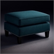 Bowery Hill Contemporary Solid Wood Frame Ottoman in Teal