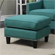 Bowery Hill Contemporary Solid Wood Frame Ottoman in Teal