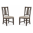 Bowery Hill Dining Side Chair with Upholstered Seat in Graphite (Set of 2)