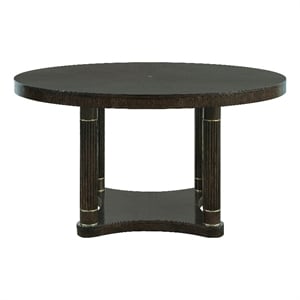 Bowery Hill 56&quot Round Dining Table in Piano Brown Eucalyptus Wood
