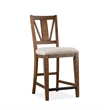 Bowery Hill Counter Chair with Upholstered Seat in Toasted Nutmeg (Set of 2)