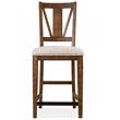 Bowery Hill Counter Chair with Upholstered Seat in Toasted Nutmeg (Set of 2)