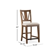 Bowery Hill Counter Chair with Upholstered Seat in Toasted Nutmeg (Set of 2)