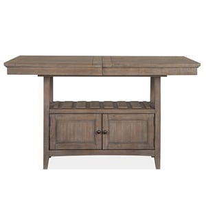 Bowery Hill Counter Dining Table in Dovetail Gray with Extension Leaf
