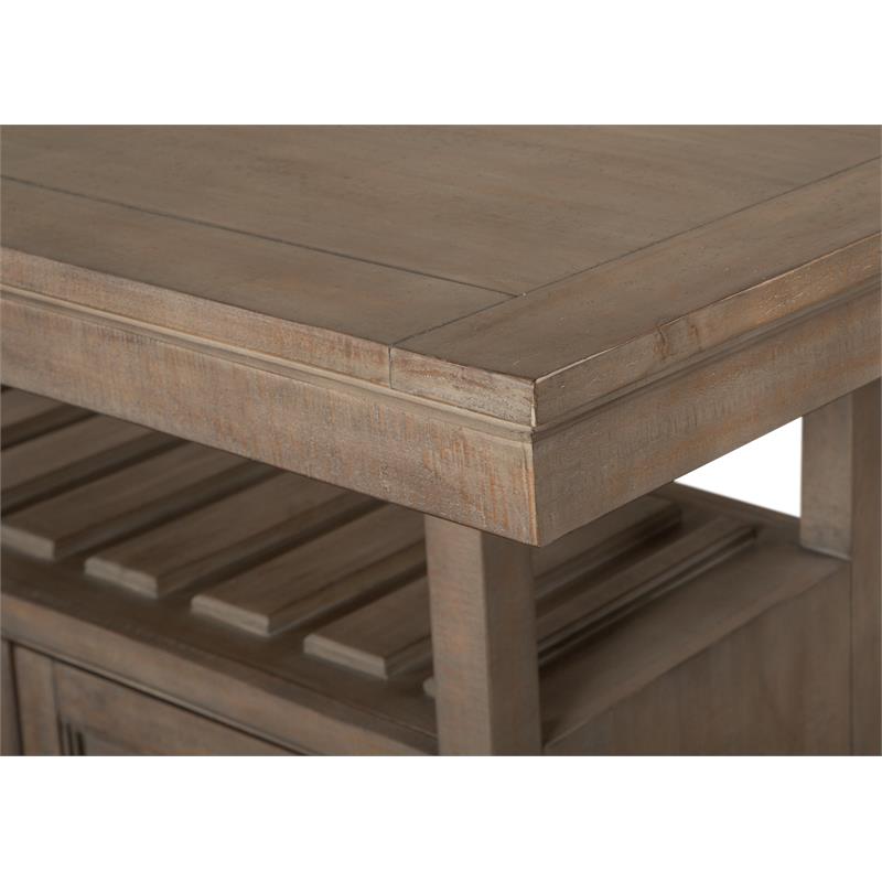 Bowery Hill Counter Dining Table in Dovetail Gray with Extension Leaf