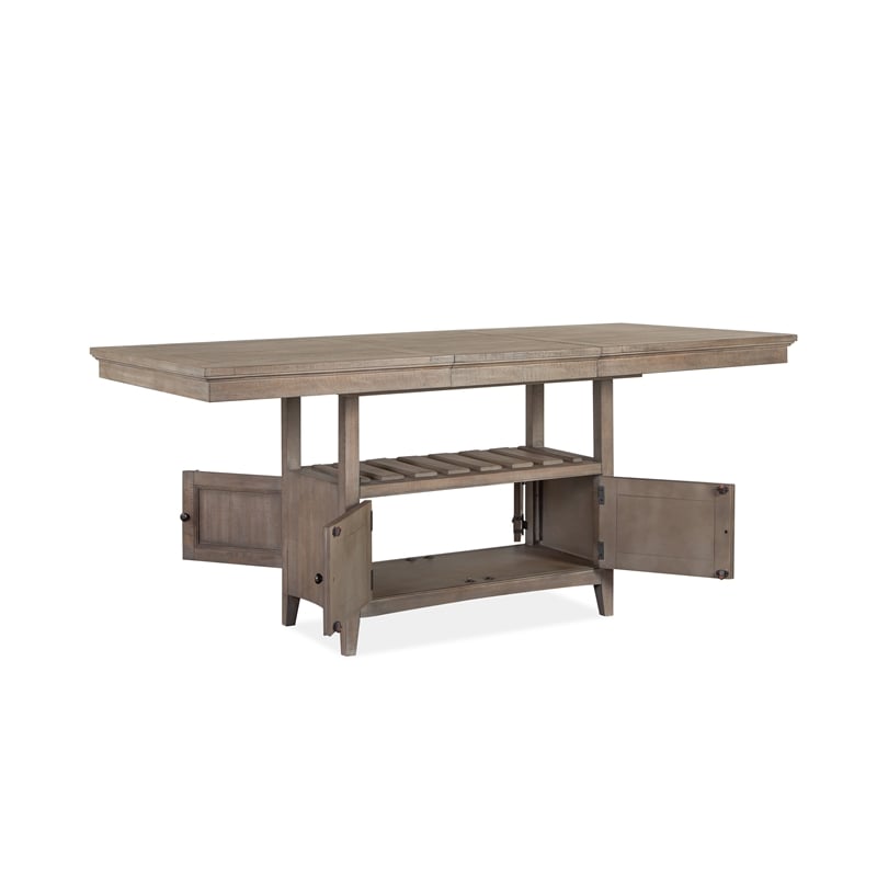 Bowery Hill Counter Dining Table in Dovetail Gray with Extension Leaf