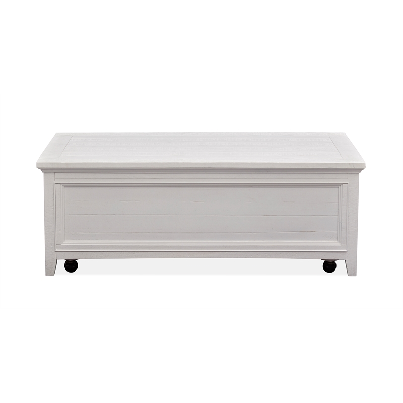 Bowery Hill Lift Top Storage Cocktail Table with Casters in Chalk White