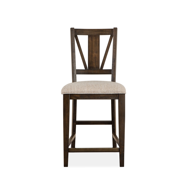 Bowery Hill Counter Chair with Upholstered Seat in Graphite Finish (Set of 2)