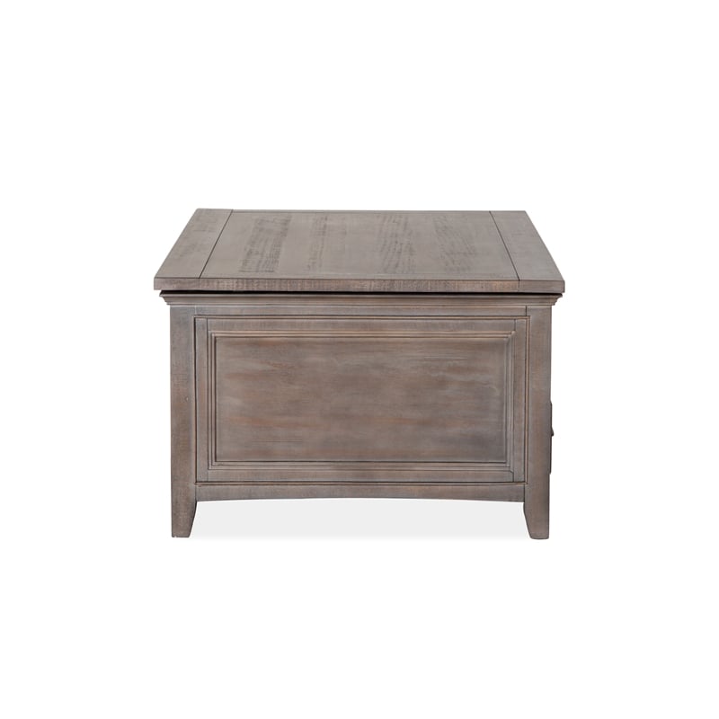 Bowery Hill Lift Top Storage Cocktail Table with Casters in Dovetail Grey