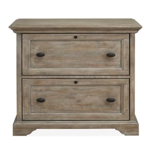Bowery Hill Contemporary Pine Wood Lateral File Cabinet in Dovetail Gray