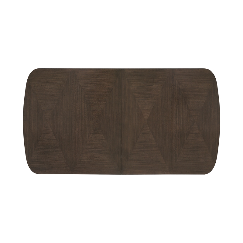 Bowery Hill Leg Dining Table in Piano Brown with 2 Extension Leaves