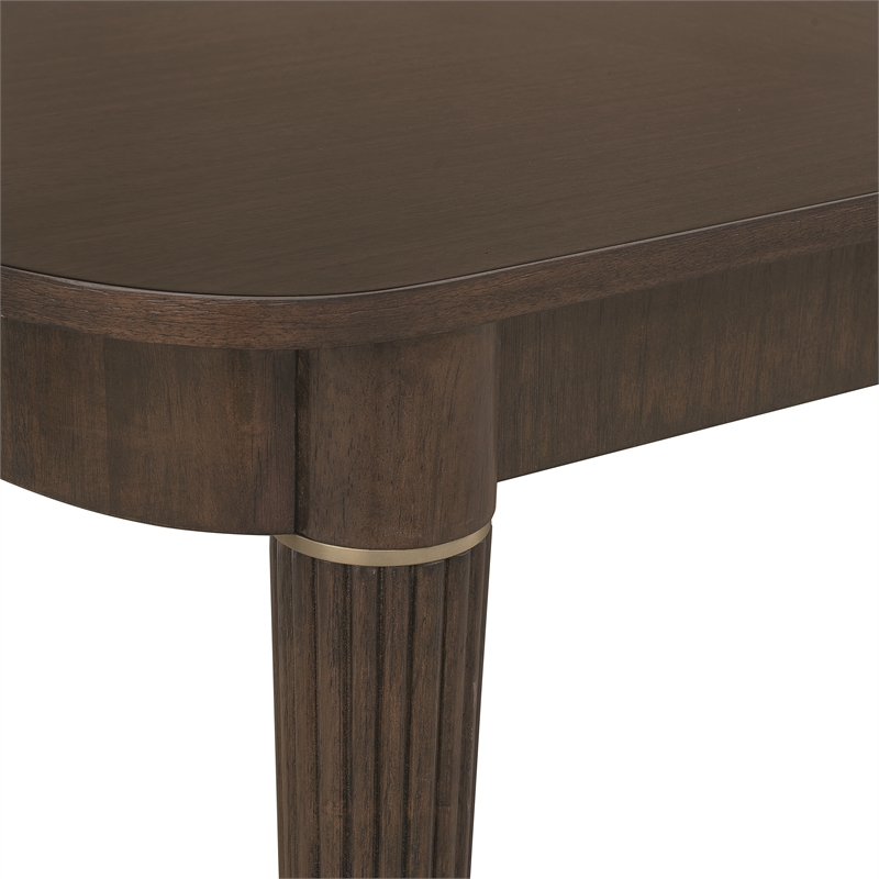 Bowery Hill Leg Dining Table in Piano Brown with 2 Extension Leaves