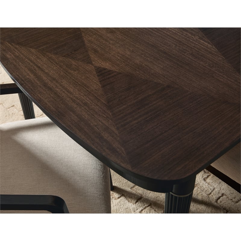 Bowery Hill Leg Dining Table in Piano Brown with 2 Extension Leaves