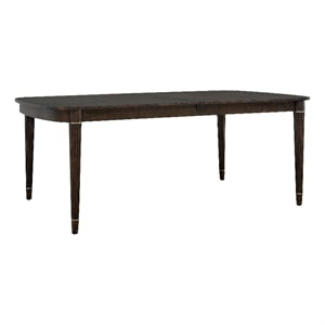 Bowery Hill Leg Dining Table in Piano Brown with 2 Extension Leaves
