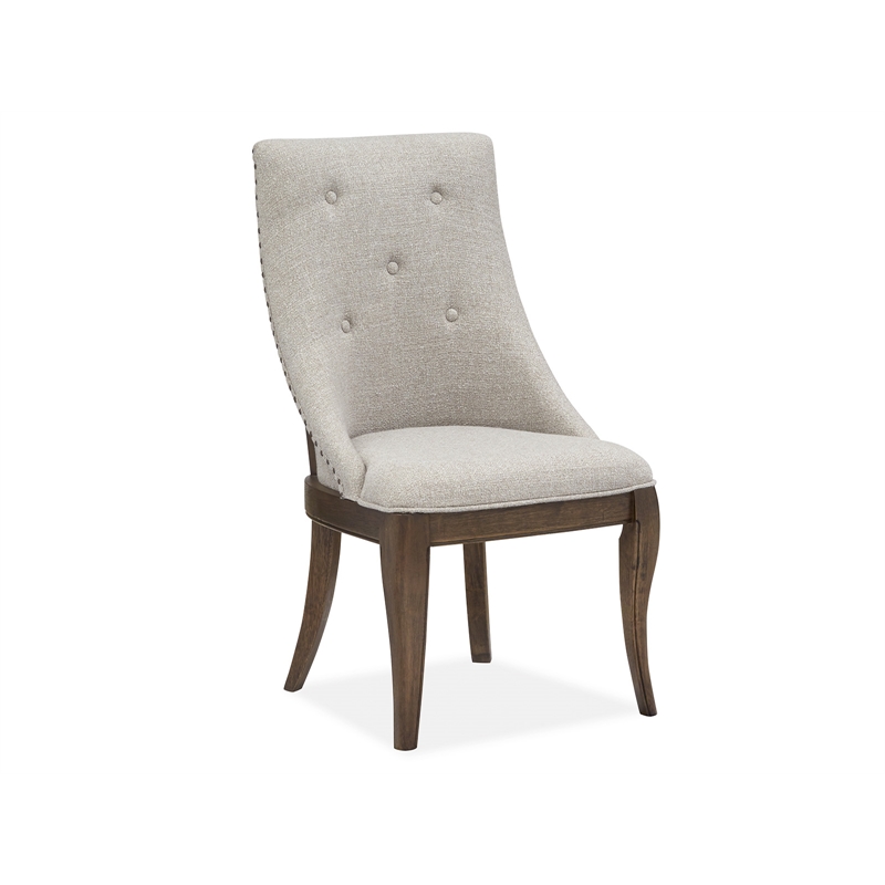 Bowery Hill Contemporary Dining Arm Chair with Upholstered Seat (Set of 2)