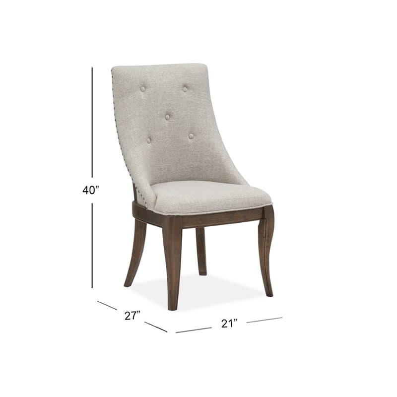 Bowery Hill Contemporary Dining Arm Chair with Upholstered Seat (Set of 2)