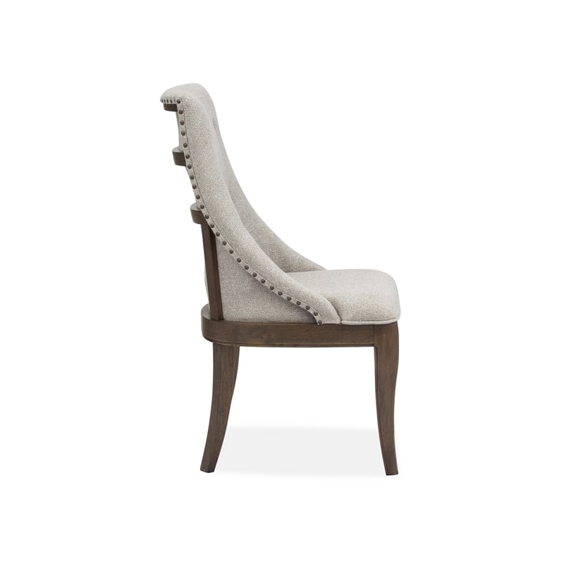 Bowery Hill Contemporary Dining Arm Chair with Upholstered Seat (Set of 2)