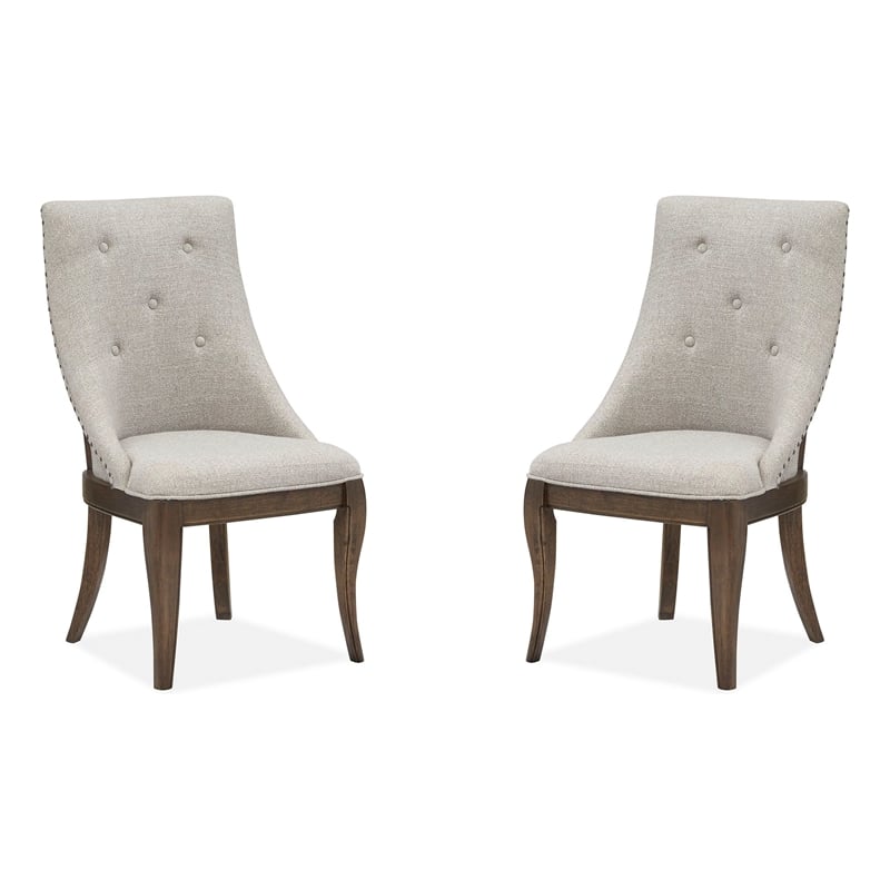 Bowery Hill Contemporary Dining Arm Chair with Upholstered Seat (Set of 2)