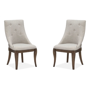 Bowery Hill Contemporary Dining Arm Chair with Upholstered Seat (Set of 2)