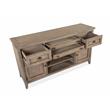 Bowery Hill Wood Buffet with Drawers and Wine Rack in Dovetail Gray