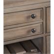 Bowery Hill Wood Buffet with Drawers and Wine Rack in Dovetail Gray