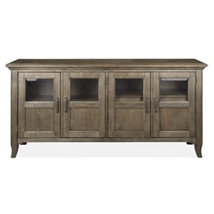 Bowery Hill 4 Wood Framed Glass Door Buffet with Felt Lined Drawer