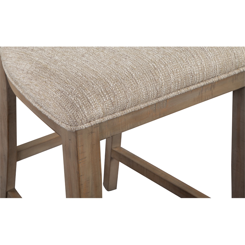 Bowery Hill Counter Chair with Upholstered Seat in Dovetail Grey (Set of 2)