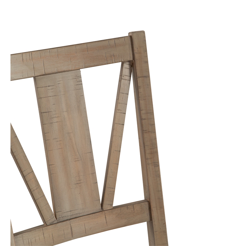 Bowery Hill Counter Chair with Upholstered Seat in Dovetail Grey (Set of 2)