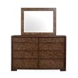 Bowery Hill Contemporary Espresso 8-Drawer Dresser With Landscape Mirror