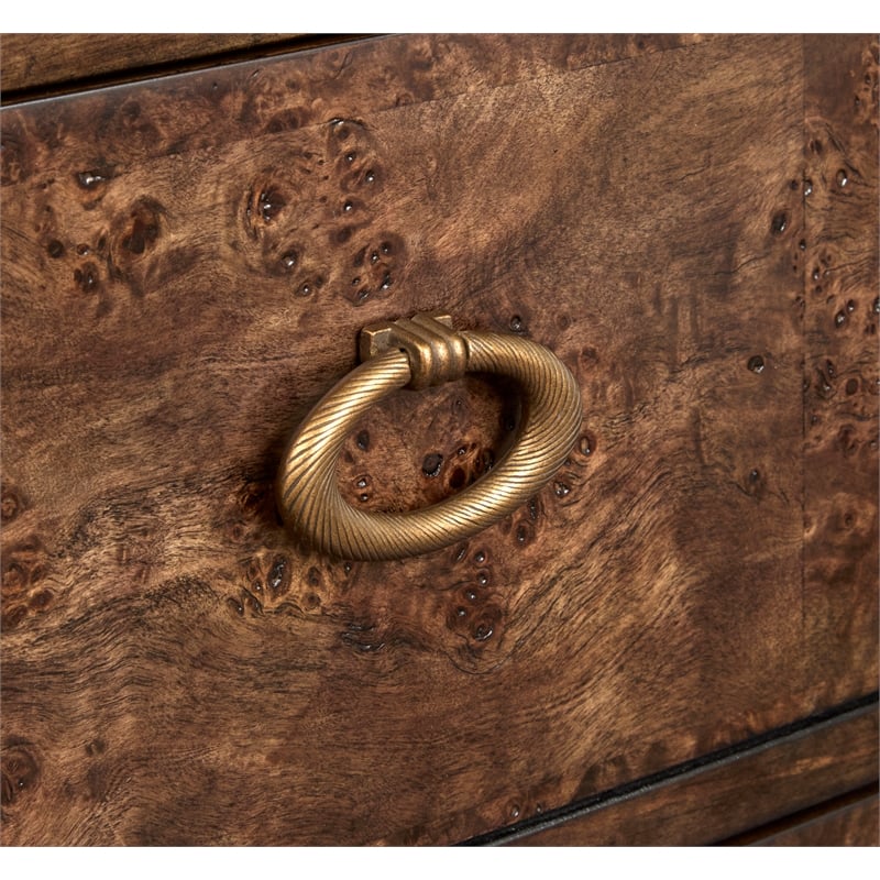 Bowery Hill Contemporary Espresso 8-Drawer Dresser With Landscape Mirror