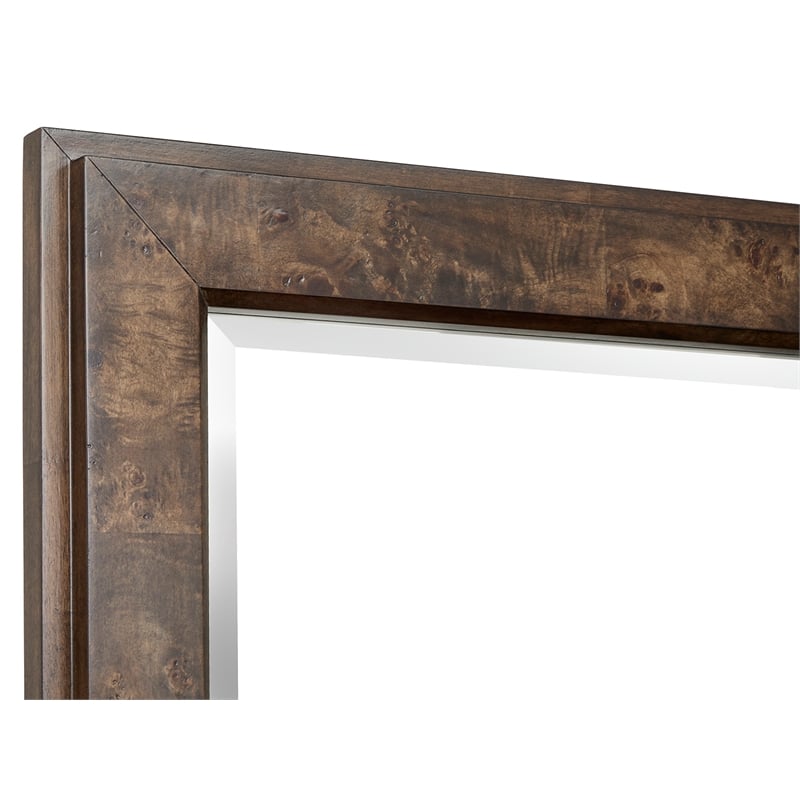 Bowery Hill Contemporary Espresso 8-Drawer Dresser With Landscape Mirror