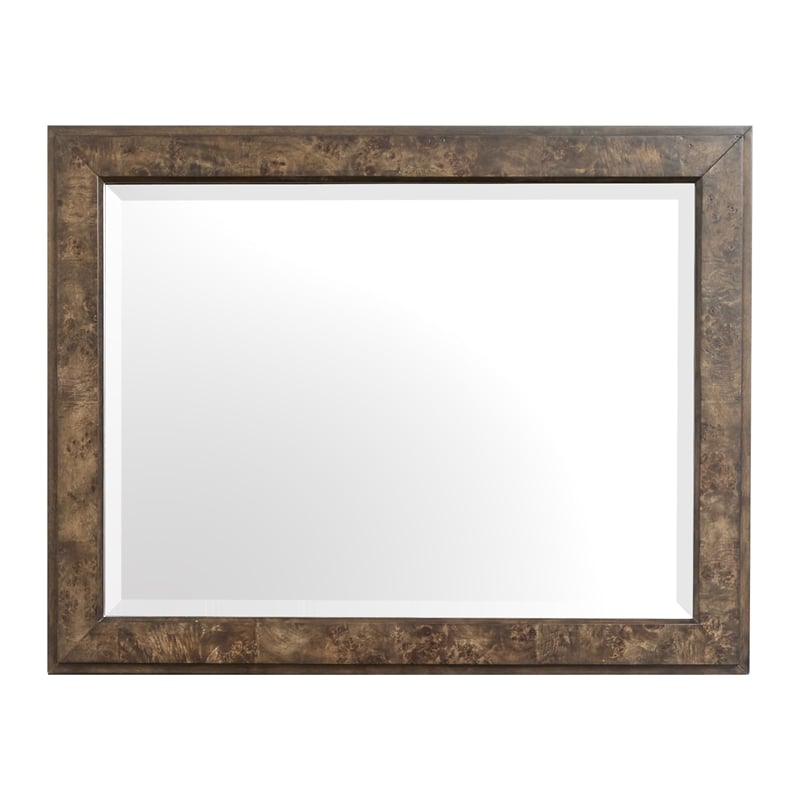 Bowery Hill Contemporary Espresso 8-Drawer Dresser With Landscape Mirror